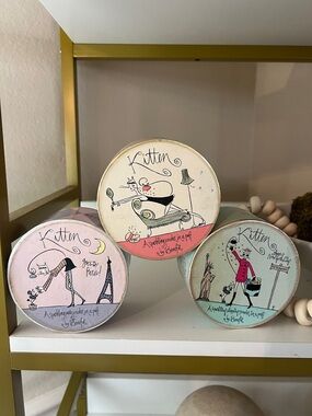 Benefit Kitten Sparkling Powder Puff Set Vintage NYC Paris and OG